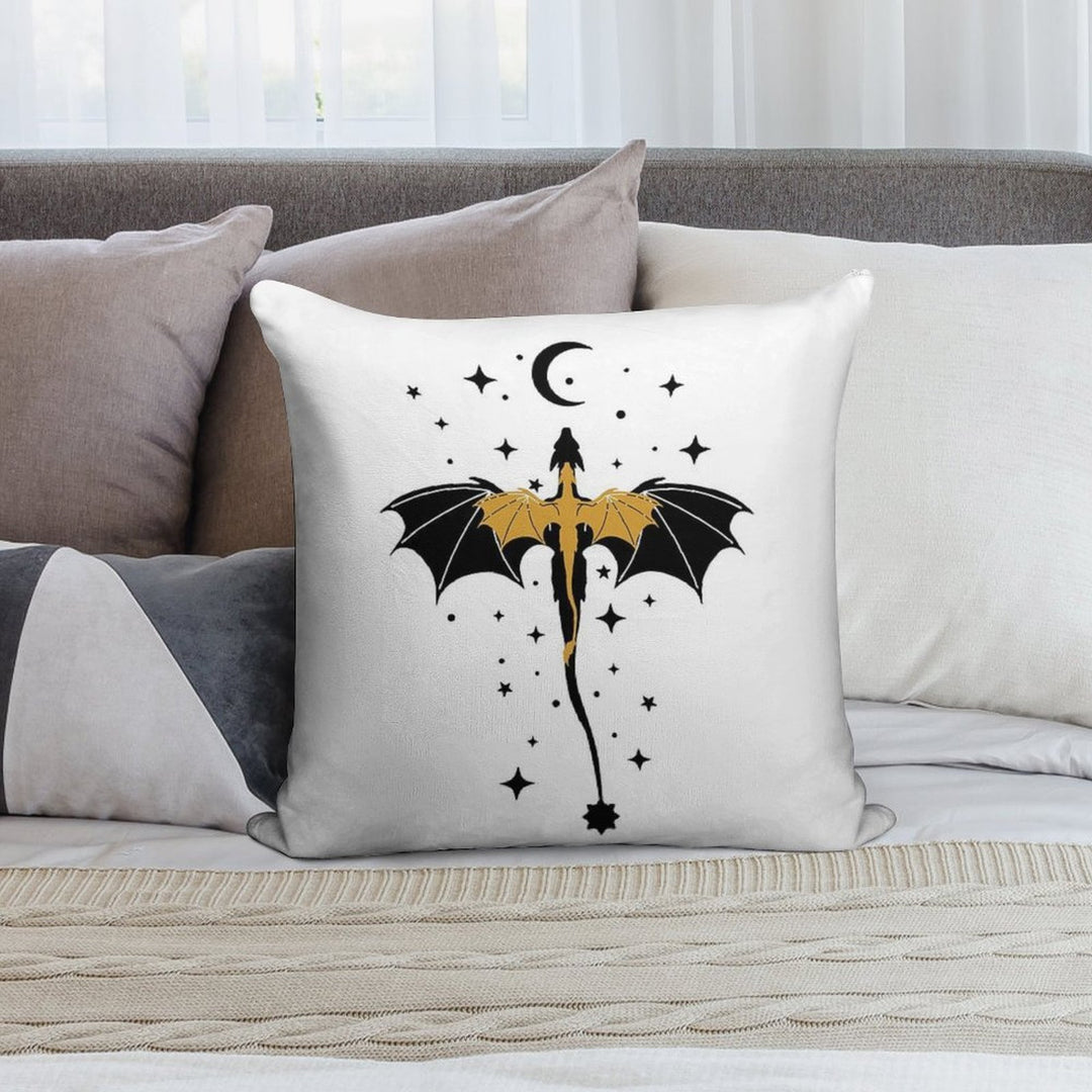 Black And Gold Starry Dragons Soft Style Accent Throw Pillow