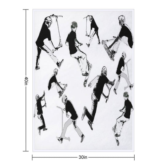 Airtime!- Stunt Scooter Fun Comfort Throw Blanket