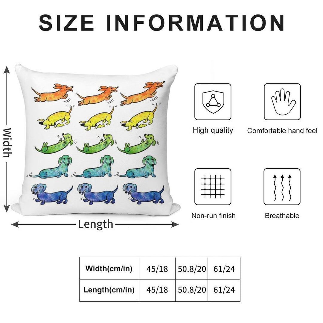 Watercolor Dachshunds Soft Anti-Pilling Throw Pillow