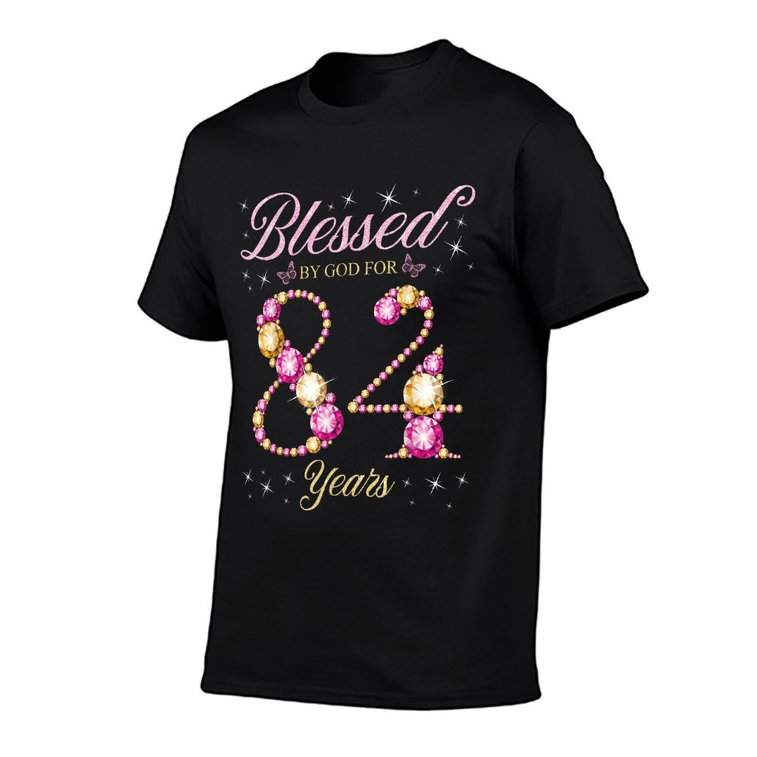 Blessed By God For 84 Years Old 84th Birthday Party  Slim-fit Cut T-Shirt