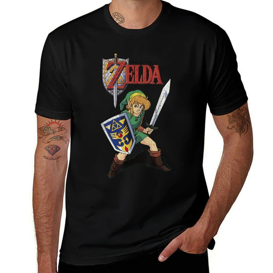 Legend of Zelda Grey Cartoon Art - Crew Neck, Classic Fit,  Odor-resistant T-Shirt