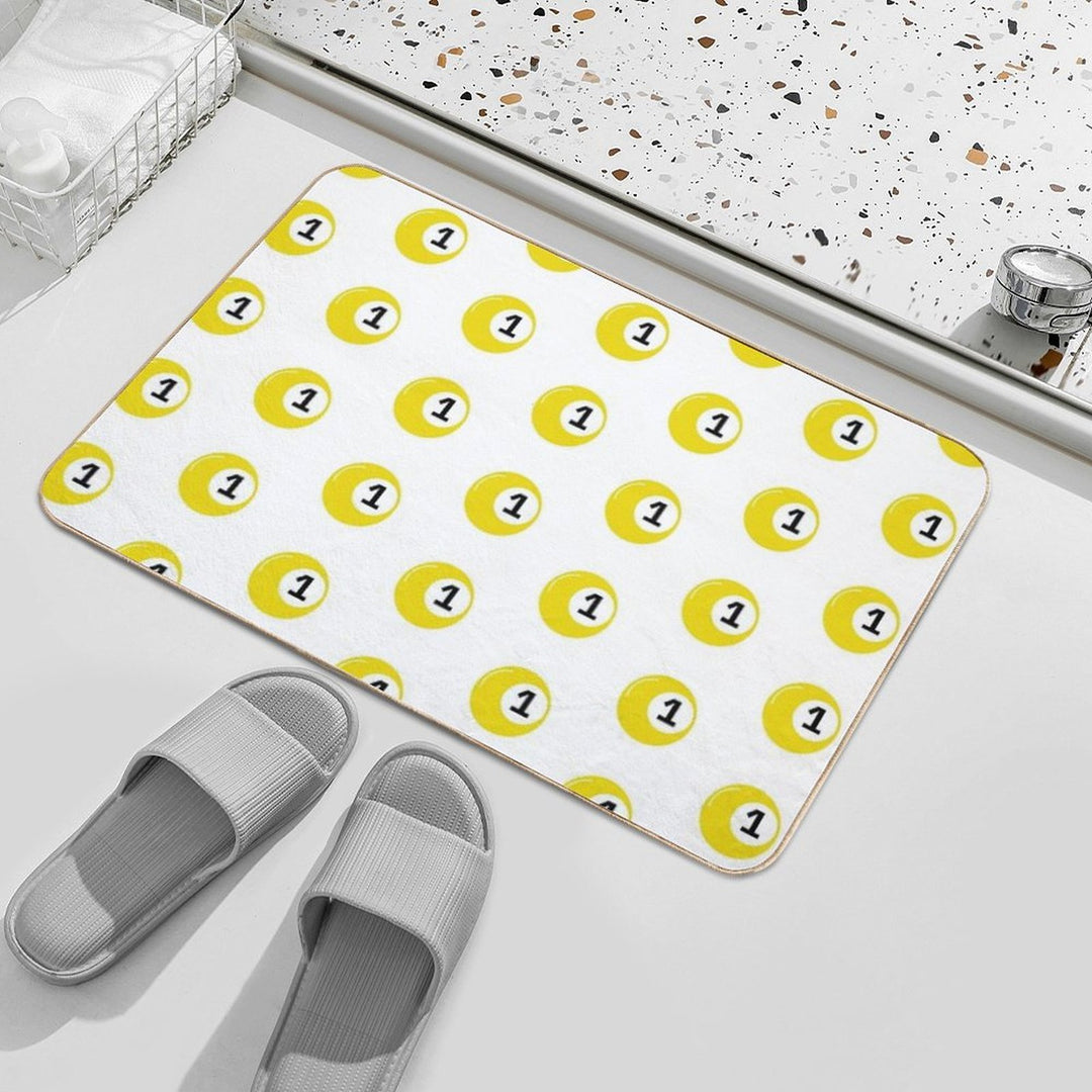 Yellow Bingo Ball Number 1  High-Traffic Bath Mat