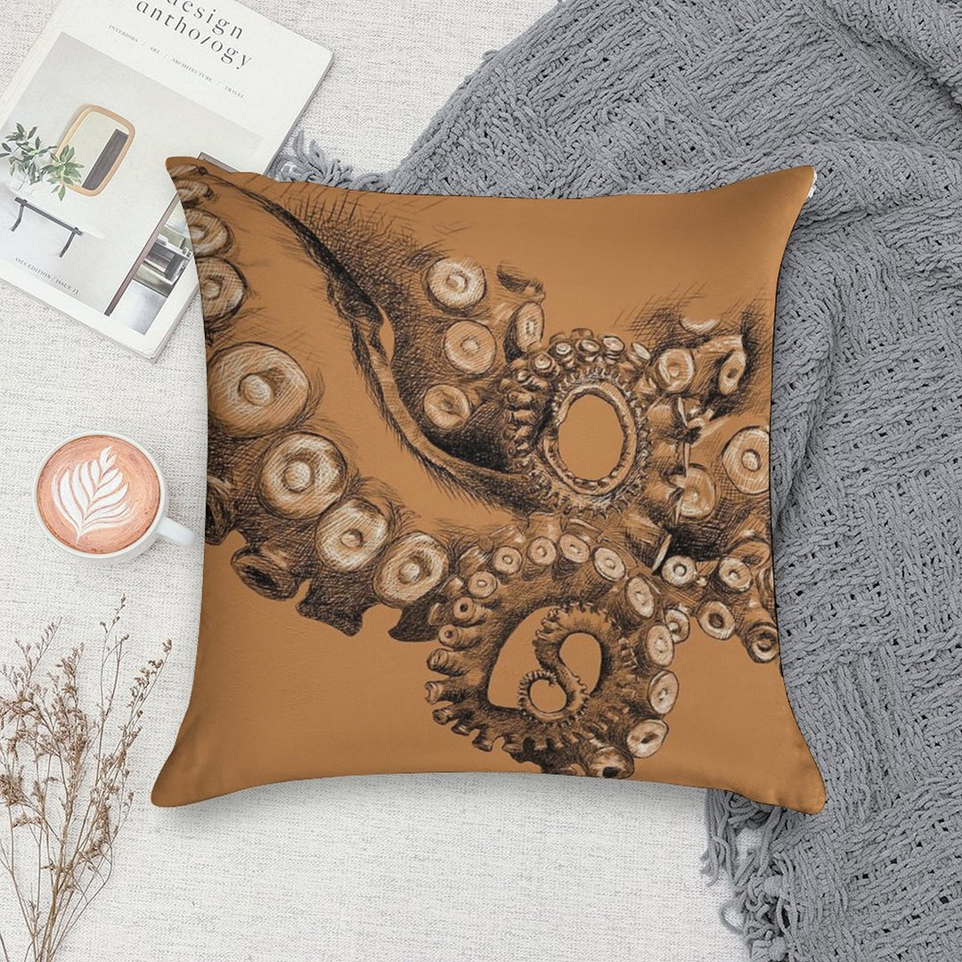 Octopus Tentacle Two-Tone Drawing Soft Bedroom Essential Throw Pillow