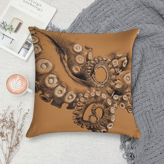 Octopus Tentacle Two-Tone Drawing Soft Bedroom Essential Throw Pillow