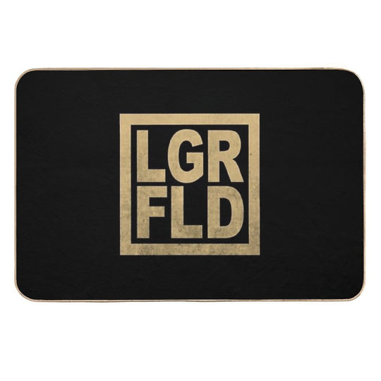 LGRFLD – Lagerfeld  Gold on Black  Slip-Resistant Bath Mat