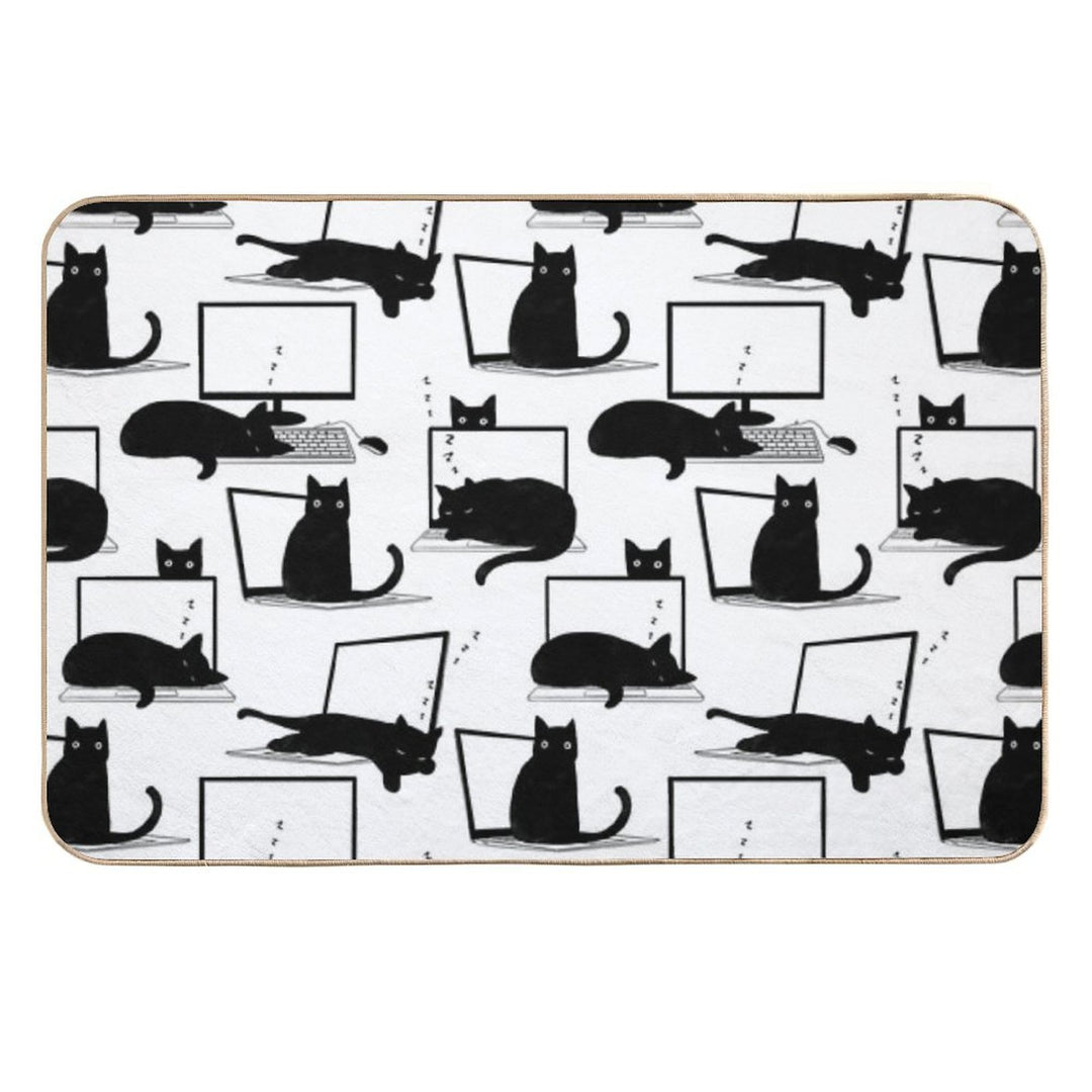 Cats Sitting on Laptops  Pet-Safe Bath Mat