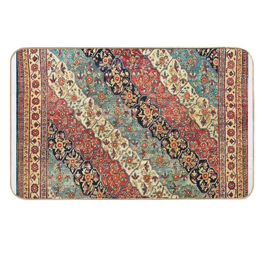Antique Persian Kerman Rug Print  Absorbent Bath Mat