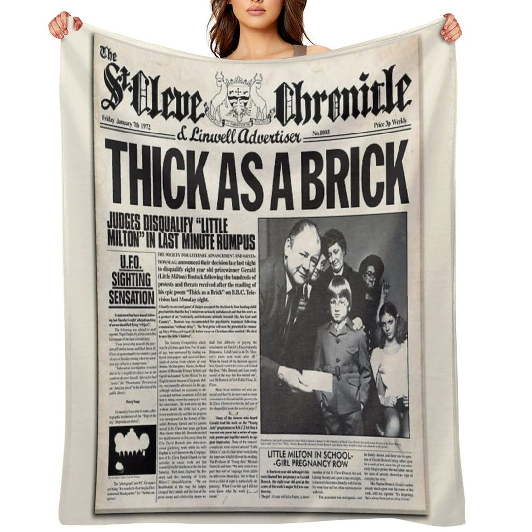 Jethro Tull - Thick As A Brick Newspaper Machine-washable Throw Blanket