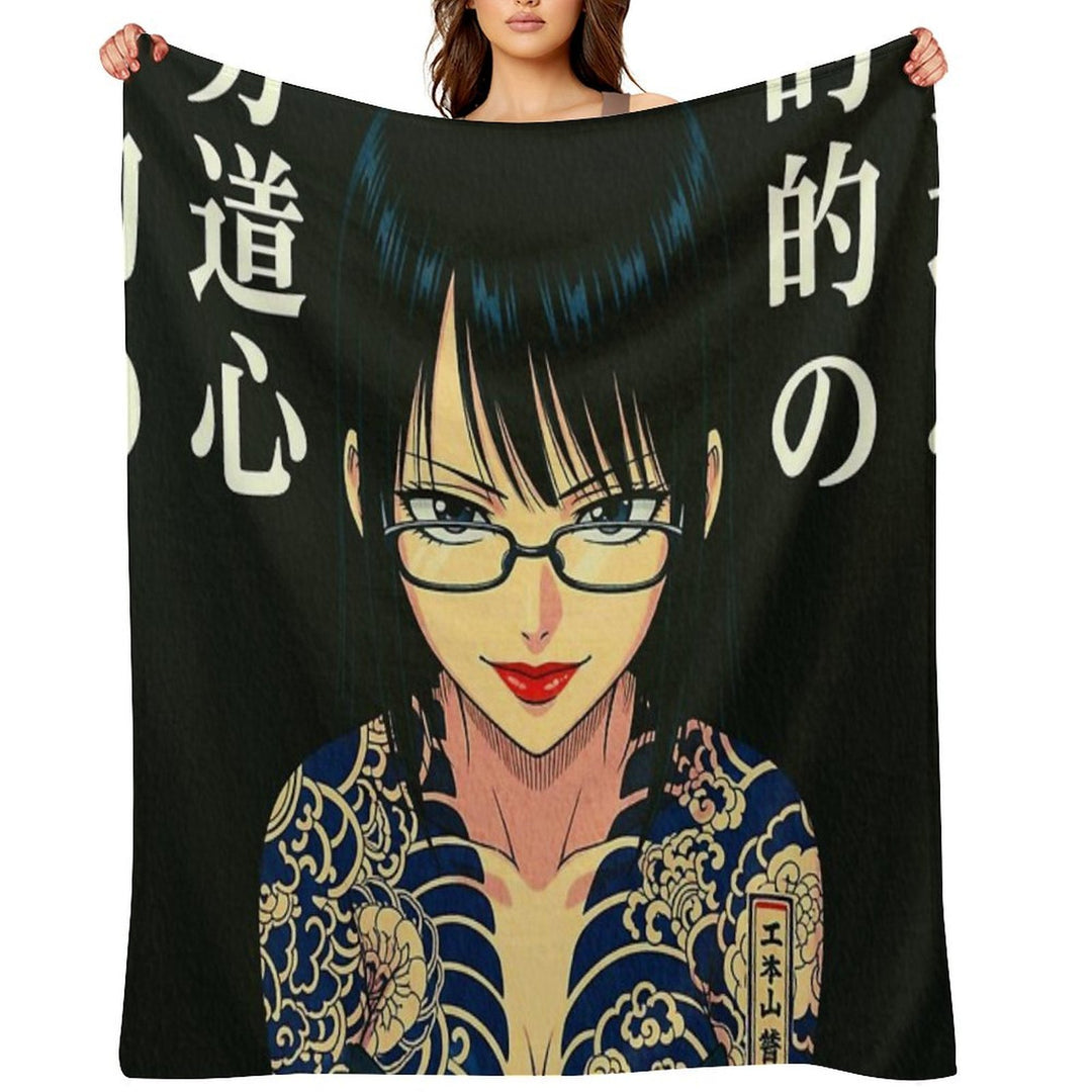 90s Anime Black Widow Lightweight Throw Blanket