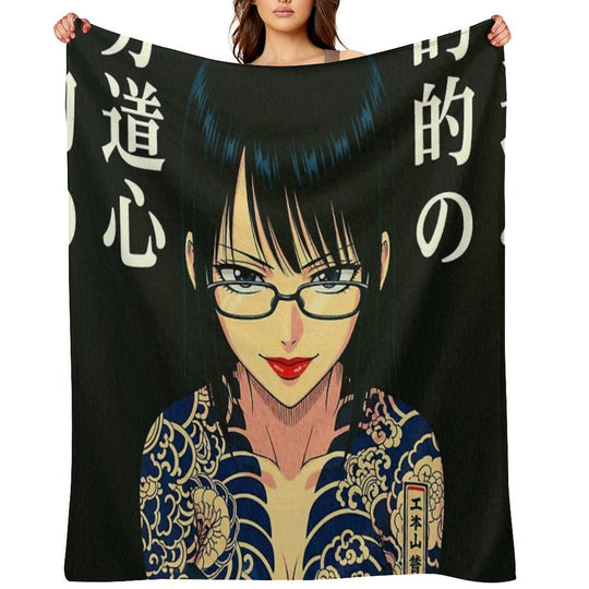 90s Anime Black Widow Lightweight Throw Blanket