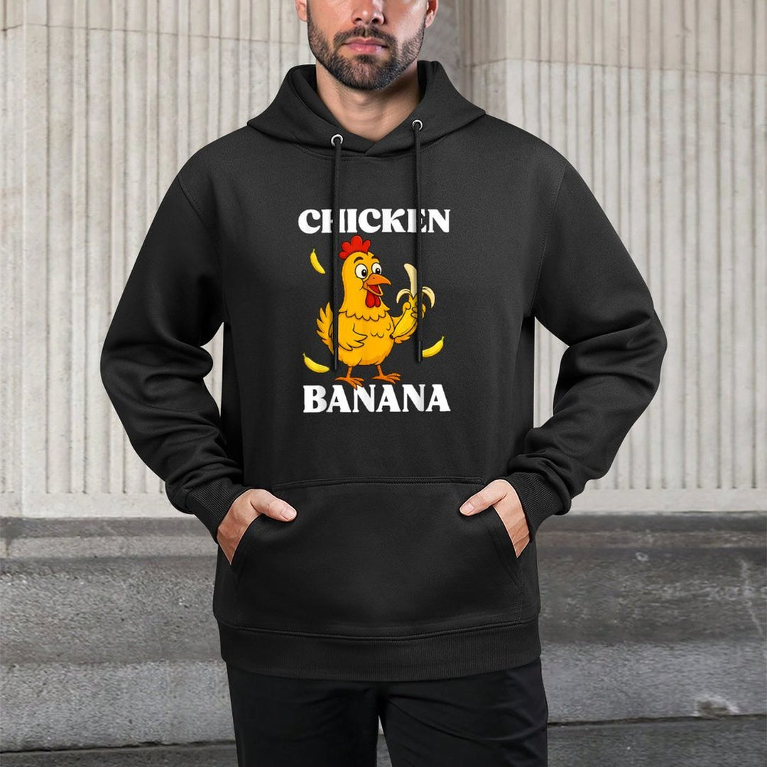 Chicken Banana Meme Cartoon Humor Casual Wear Hoodie