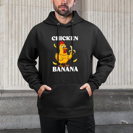 Chicken Banana Meme Cartoon Humor Casual Wear Hoodie
