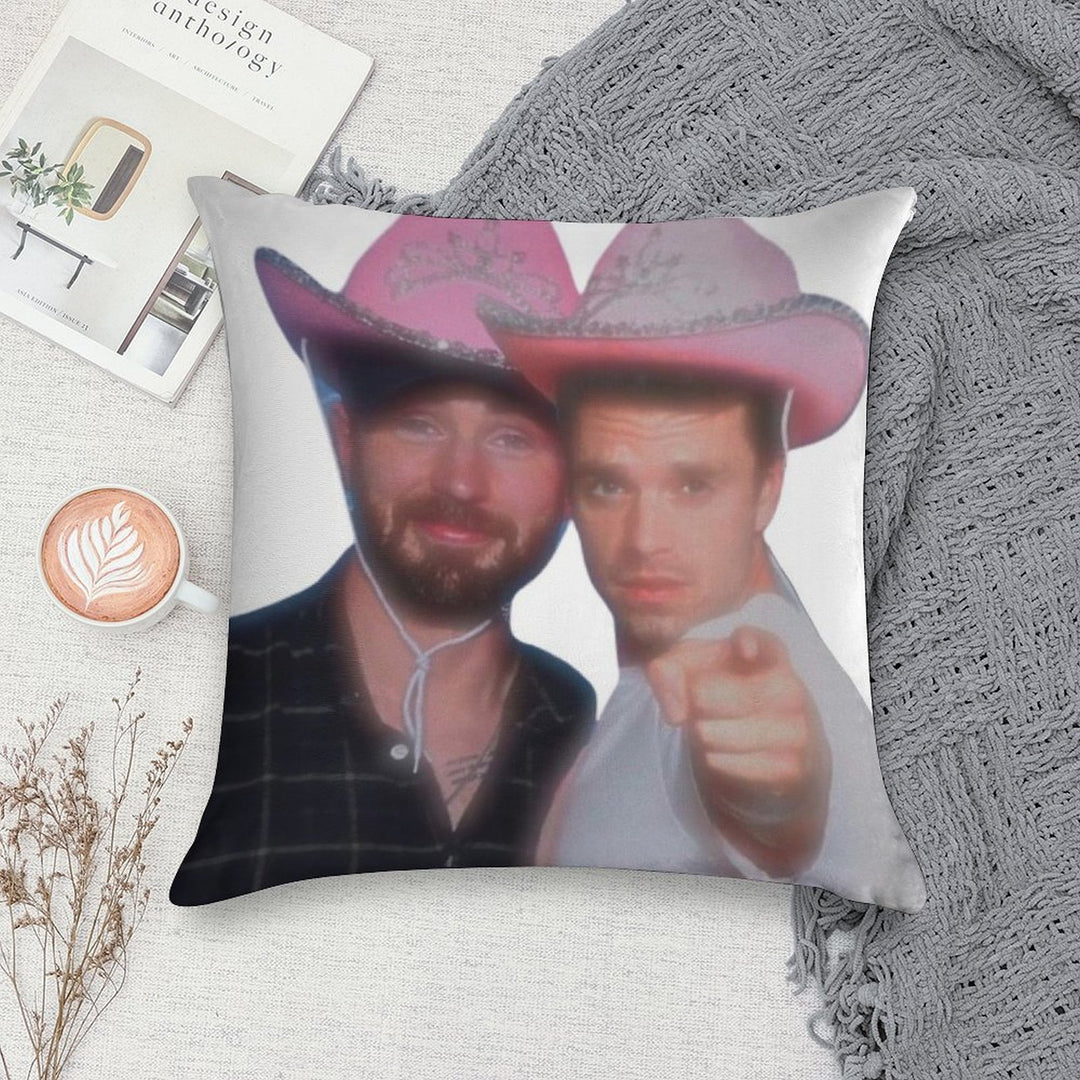 Chris Evans & Sebastian Stan Soft Luxury Feel Throw Pillow