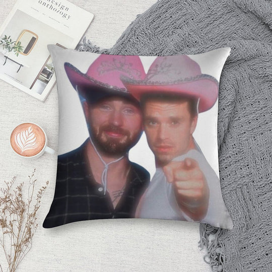 Chris Evans & Sebastian Stan Soft Luxury Feel Throw Pillow