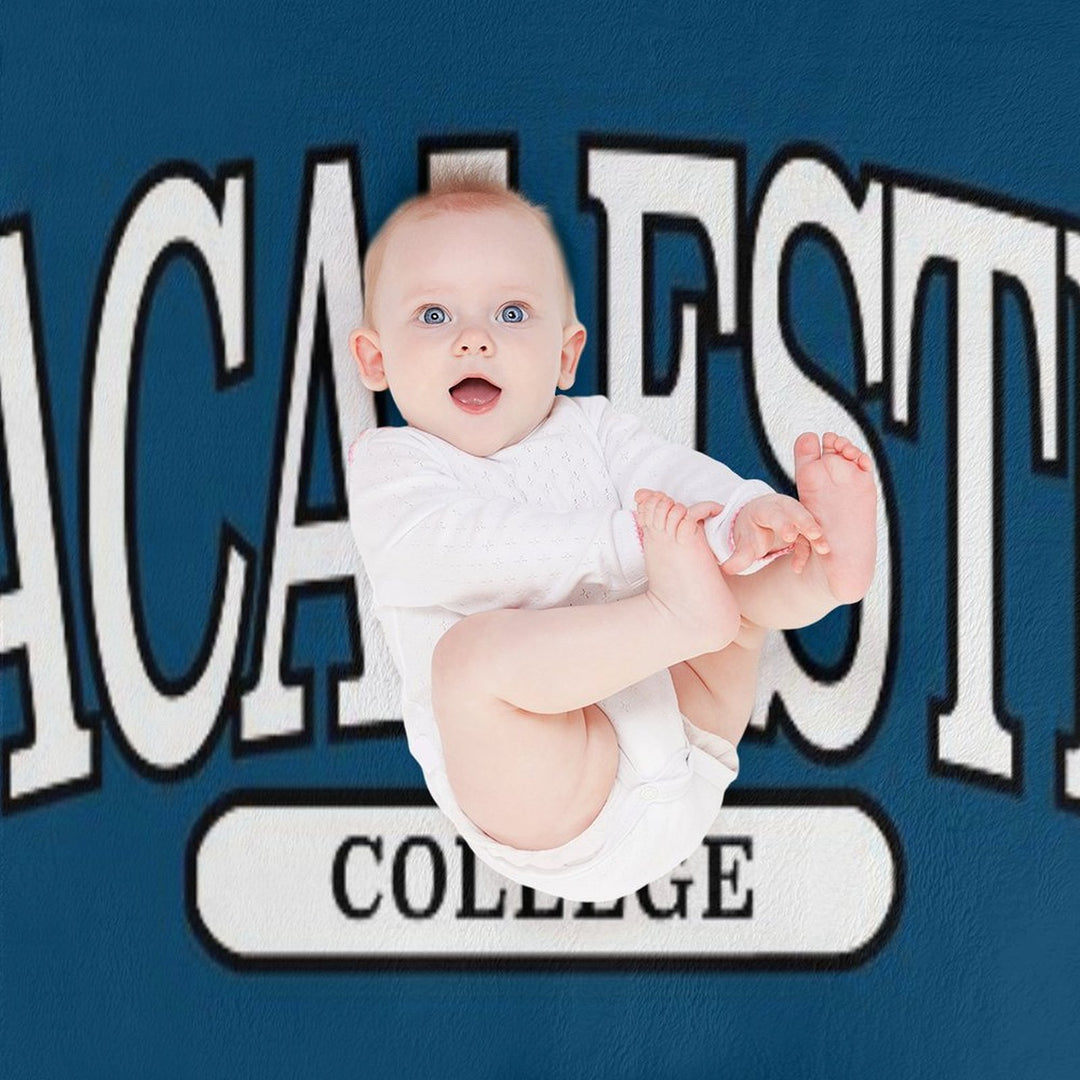 Macalester College - Serif Font Curved Velvety-soft Throw Blanket