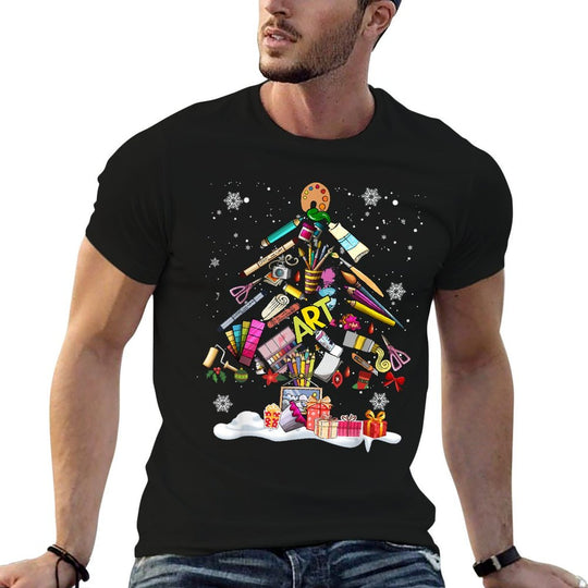 Paintbrush Christmas Tree Decor Xmas for Artist Art Teacher for Men Women  Odor-resistant T-Shirt