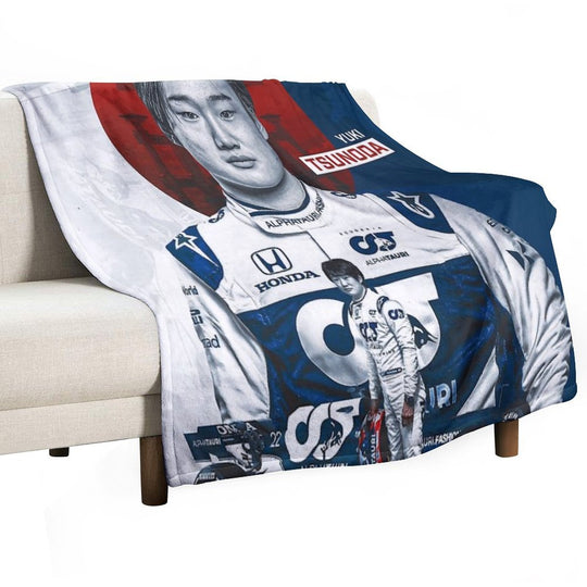 Yuki Tsunoda Travel-friendly Throw Blanket