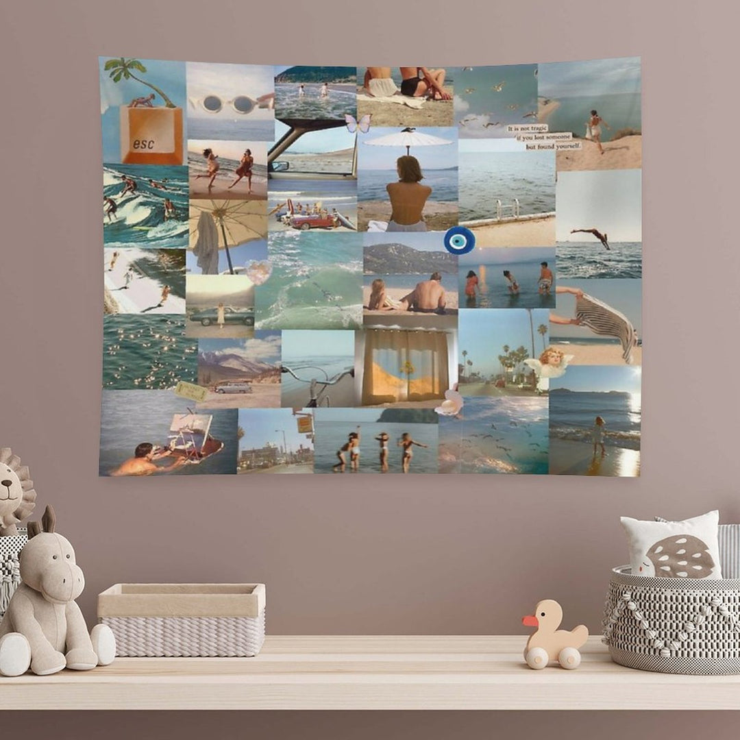 August Slipped Away Collage Tapestry