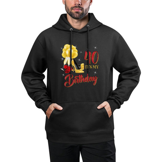 It's My 40th Birthday 40 Years Old Red Rose Wine Crown Casual Wear Hoodie