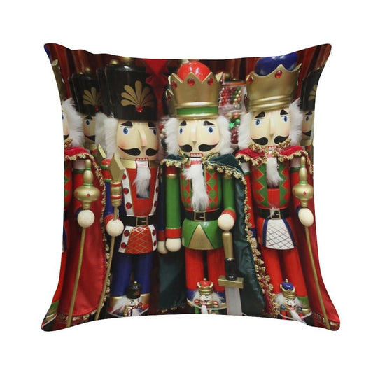 Nutcracker Soldiers Soft Fade-Resistant Throw Pillow