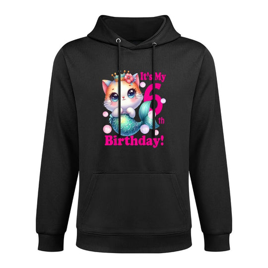 Its My 6th Mercat Birthday Theme for (6) Six Year Old for Kids Layering Staple Hoodie