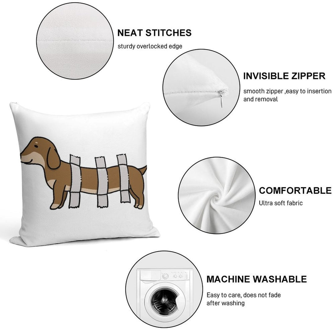 Cute Dachshund Soft Durable Construction Throw Pillow