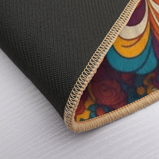 Flower Power Colourful Flower Pattern  Easy To Clean Bath Mat