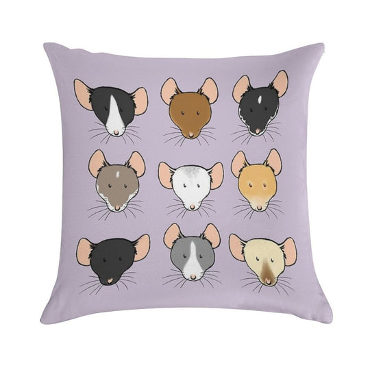 Ratty Faces Soft Washable Throw Pillow