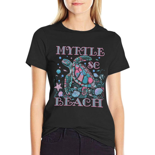 Sea Turtle Lover Myrtle Beach SC Family Beach Vacation  Summer-ready Fabric T-Shirt