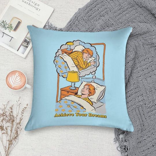 Achieve Your Dreams Soft Hidden Zipper Throw Pillow