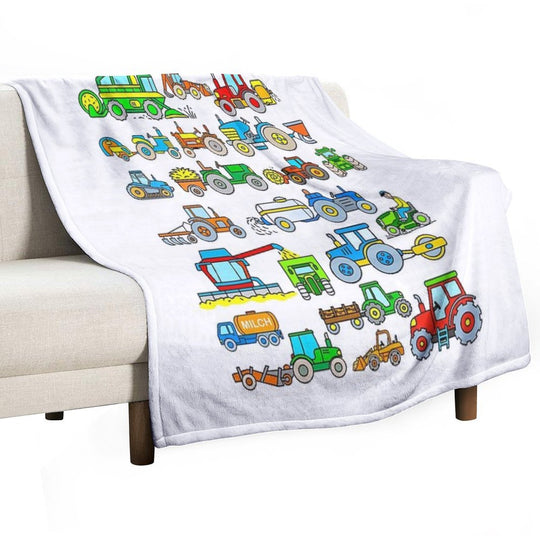 Tractors Farm Vehicles Durable Throw Blanket
