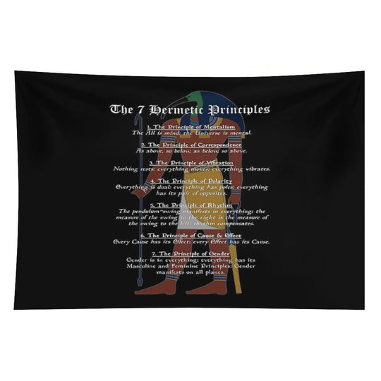 The 7 Hermetic Principles - Greek And Egyptian Philosophy (Thoth) Tapestry