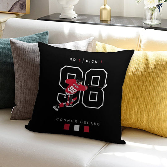 Connor Bedard Draft Art Soft Gift Ready Throw Pillow