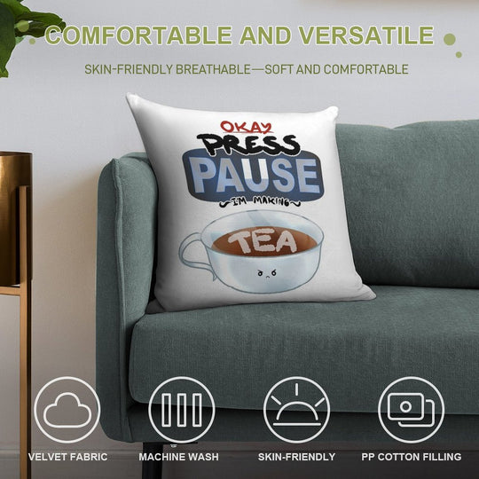 Ragequit Tea Break Soft Hidden Zipper Throw Pillow