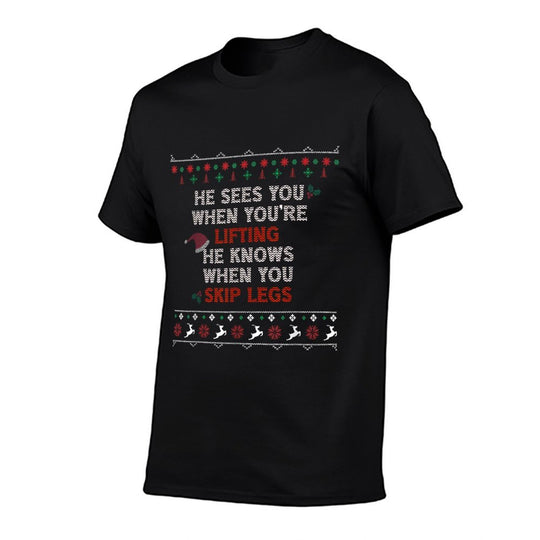 Ugly Funny Christmas Sweater Style Lifting Fitness Slogan  Vintage-inspired T-Shirt