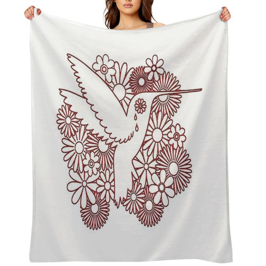 Picaflor Red Flowers Day of Dead Picaflor Clothing Shrink-resistant Throw Blanket