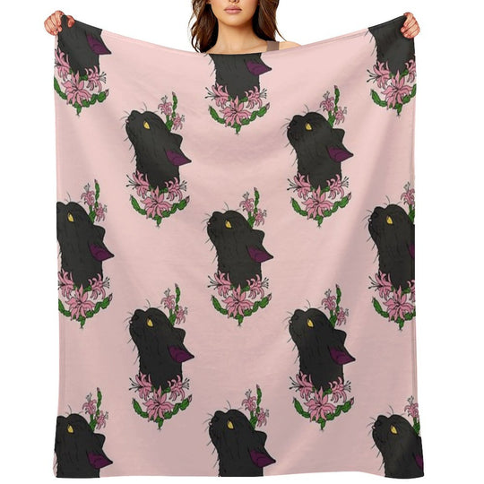 Christmas Cacti Floral Cat Bea All-season Throw Blanket