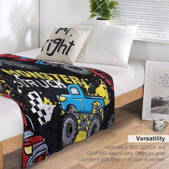 Cool Monster Truck Pattern Versatility Throw Blanket