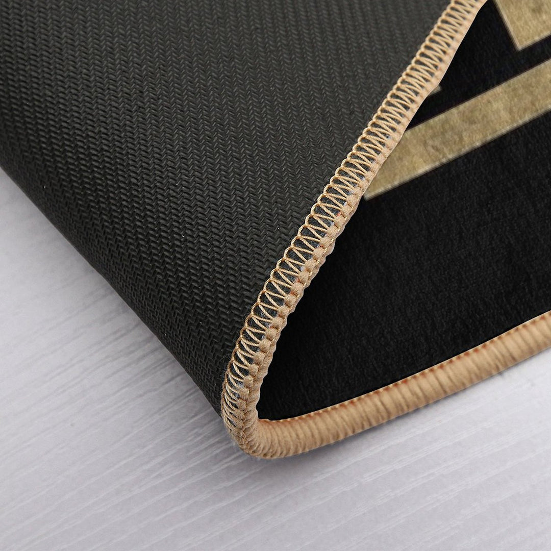 LGRFLD – Lagerfeld  Gold on Black  Slip-Resistant Bath Mat