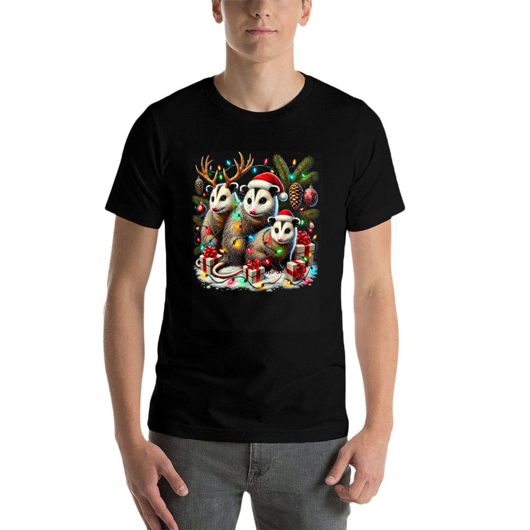 Hilarious Opossums in Christmas Lights Holiday Possum Spirit  Classic T-Shirt