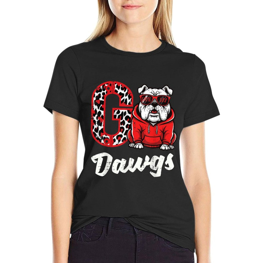 Bulldog Go Dawgs Men Women Kids Boys Youth Girlsn  Easy-care T-Shirt