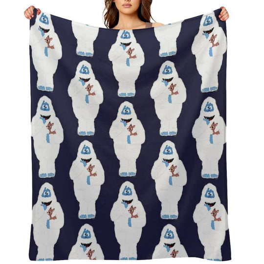 Classic Christmas Abominable Snowman with Rudolph © GraphicLoveShop Compact Throw Blanket