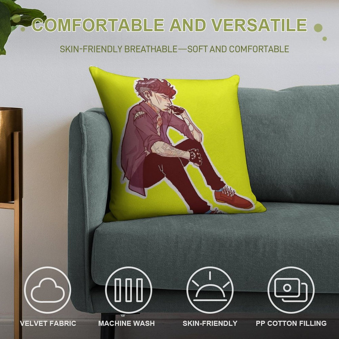 Punk!Lock Soft Fade-Resistant Throw Pillow