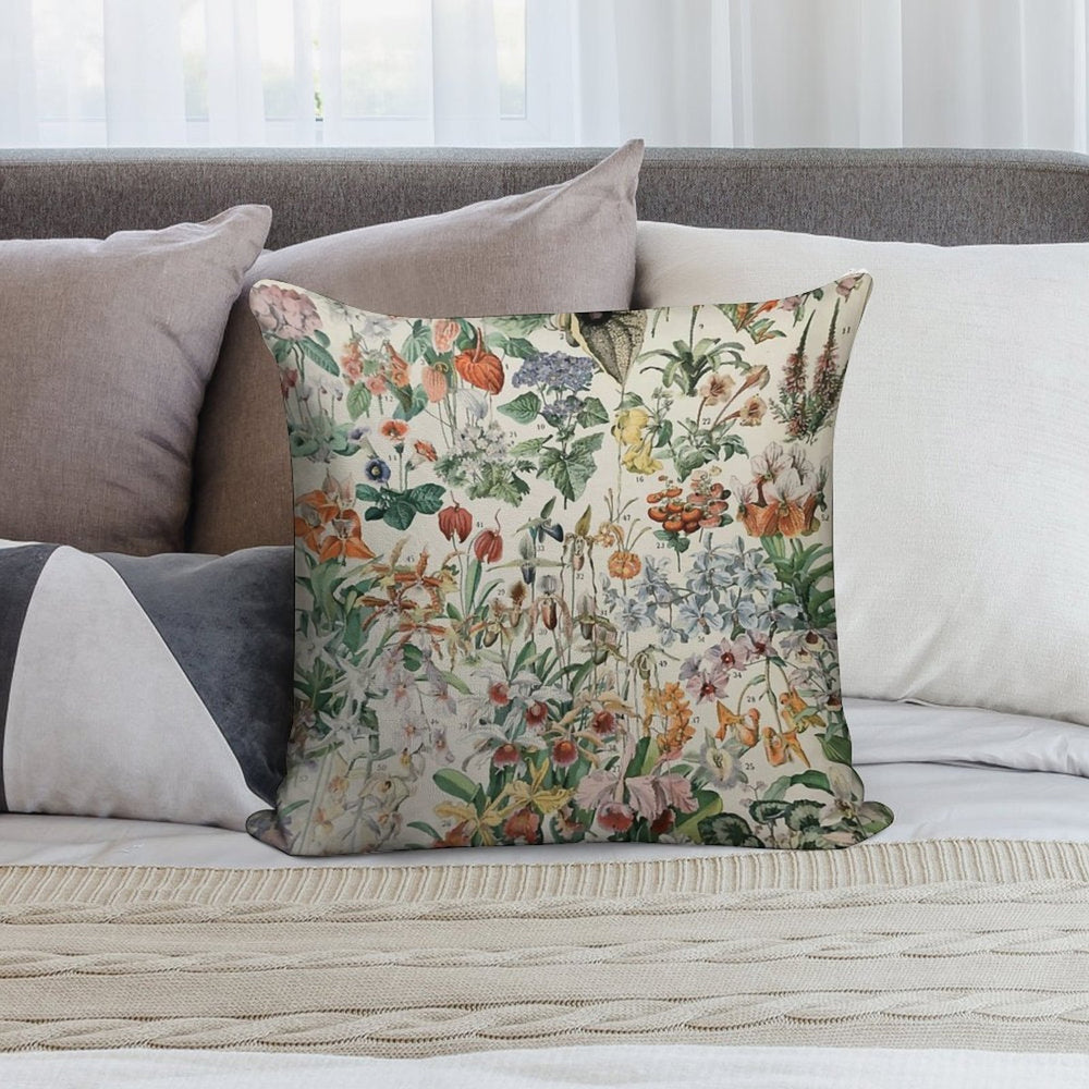 Adolphe Millot Fleurs D Soft Short Plush Fabric Throw Pillow