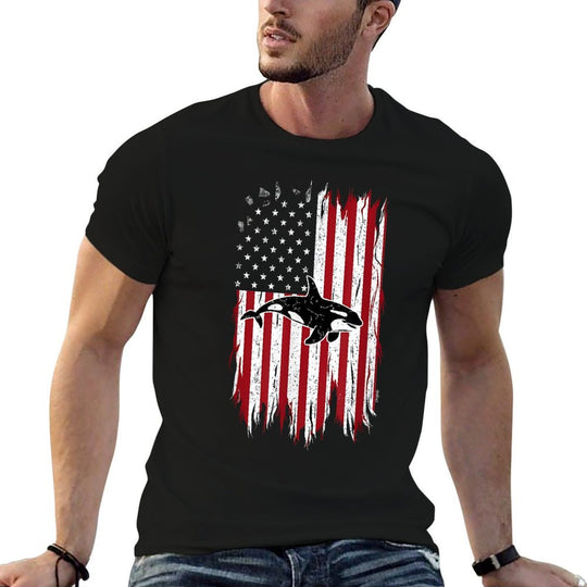 Orca Usa Ocean 4th Of July  Quick-drying T-Shirt