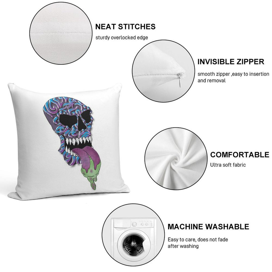 Purple Skull Soft Anti-Pilling Throw Pillow