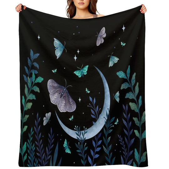 Moth Garden Quick-dry Throw Blanket
