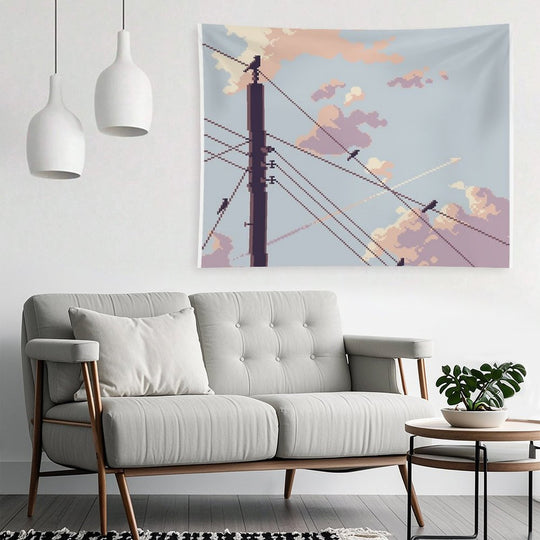 Birds And Electricity Tapestry
