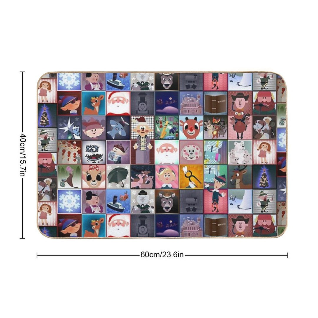 Rudolph Squares  Long-Lasting Bath Mat