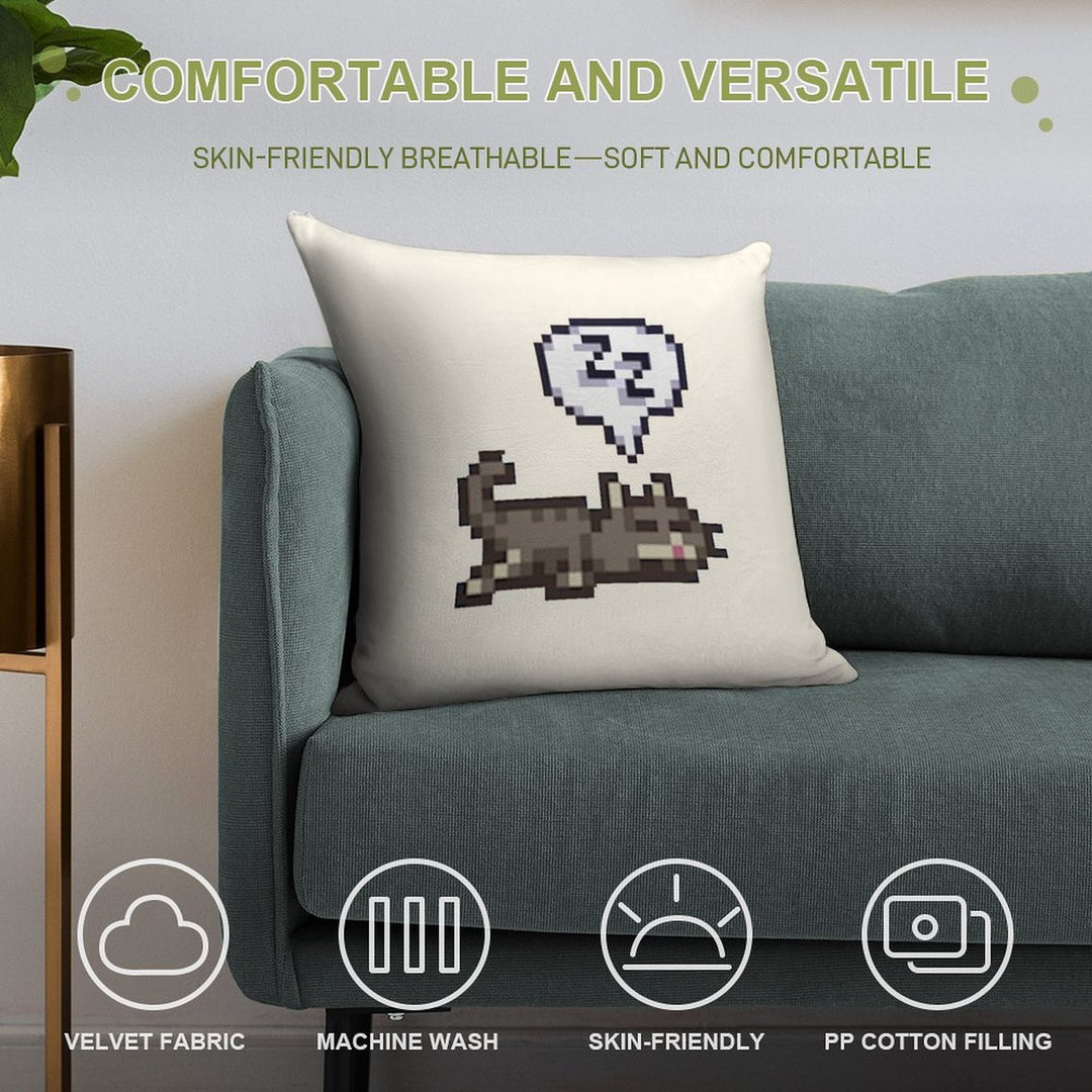 Stardew Valley Sleeping Cat Sploot Soft Style Accent Throw Pillow